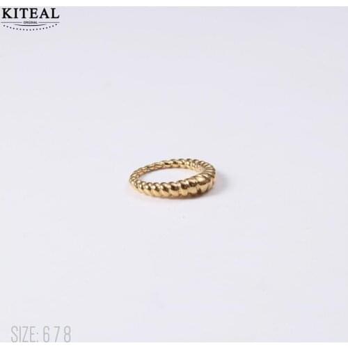 KITEAL Birthday Gift Gold Vermeil size 6 7 8 Female Friend Joint Knuckle Rings Simple personality Jewelry on the neck sport