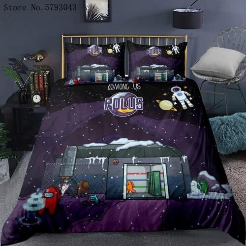 2/3 Pieces Among Us Bedding Set Cartoon Game Duvet Cover Home Textile Bed Quilt Cover Custom Luxury Bed Cover Set Pillowcase