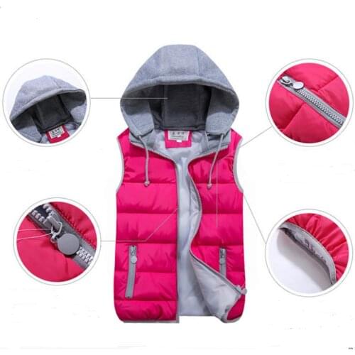 1PC Women Vest Colete Feminino Winter Short Vest Women Hooded Cotton Padded Veste For lover waistcoat