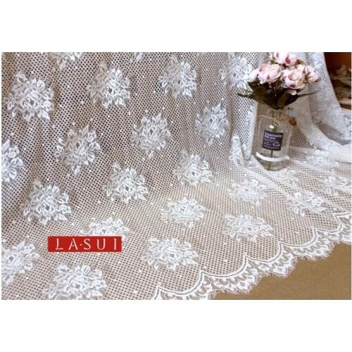 LASUI 1.5m*3m Beauty full of eyelashes lace fabric diy clothing wedding background decoration curtains accessories