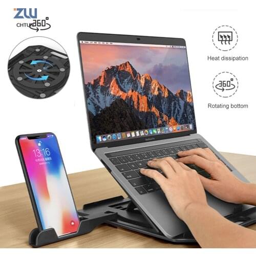 Macbook Lenovo Computer 360 Degree Rotating Bottom Notebook Cooling Pad Bracket Phone StandHeight Adjustment Laptop Stand For