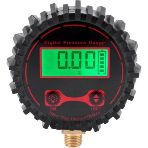 2021 New 250PSI Digital Tire Pressure Gauge Car Pressure Tester M11*1 Thread with Light