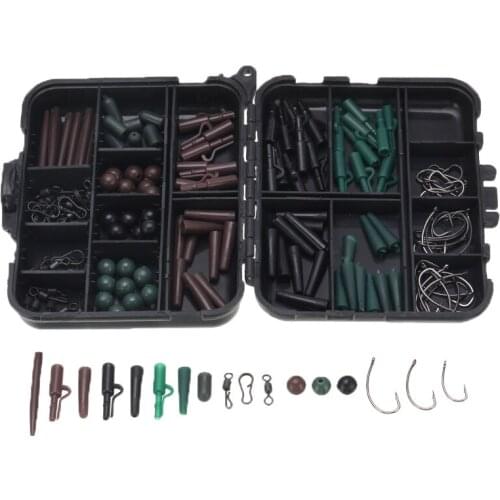 187pcs/Lot Fishing Accessories Kit Portable Fishing Tackle Box Set Including Hooks Fishing Swivels Snaps Terminal Tackle