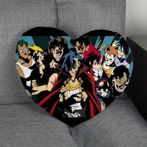 Custom Tengen Toppa Gurren Lagann Heart Pillow Cover Custom Zipper Pillowcase Cover Wedding Home Office Decorative 1pcs custom