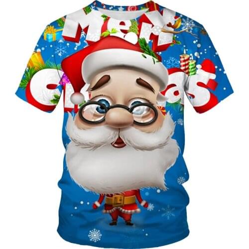2021 New Summer Printed Santa Claus 3d T-shirt Mens/Girls Casual Short Sleeve T-shirt Funny Fashion T-shirt 100-6XL