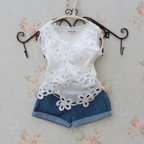 Girls Clothes 2019 Summer Children Clothing Set Fashion Sleeveless T shirt+Shorts Two-piece Suit Kids Clothes 2-15Y