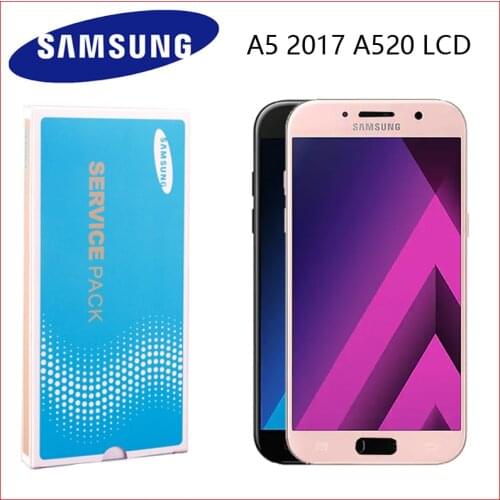 Original 5.2" Super AMOLED LCD for SAMSUNG Galaxy A5 2017 Display Touch Screen Digitizer A520 A520F SM-A520F Replacement Parts