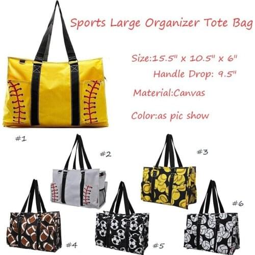Simple Tote Women Zipper Baseball Print Large Capacity Fashion Canvas Shoulder Bag