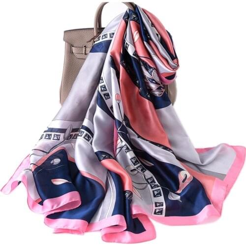 Spring Autumn Scarves Women Silk Shawls and Wraps Foulard Femme Summer Beach Scarf Ladies Long Sjaal Fular Spain Bufanda Mujer
