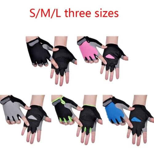 Silicone MTB Road Riding Gloves Anti-slip Anti-sweat Half Finger Gloves Camping Hiking Gloves Gym Fitness Sports Bike