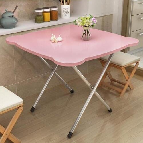Folding Table Stand Aside Table 2 Simple Household Small Family 4 Stalls To Eat Small Portable Square Table
