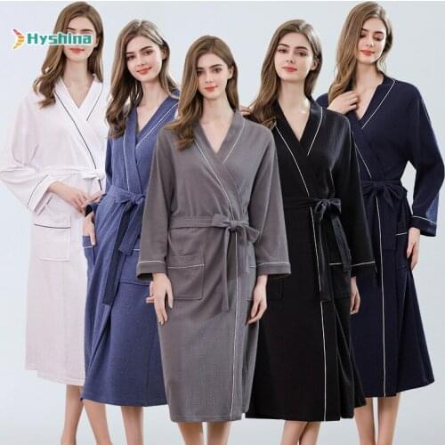 Spring and summer couple bathrobe Cotton Bathrobe fattening increase European and American water absorbing Hotel Nightgown