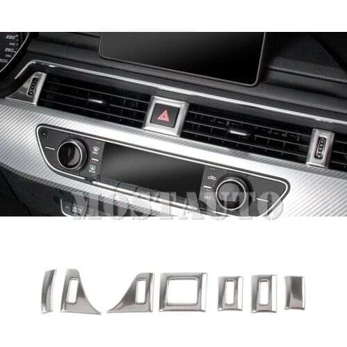 For Audi A4 S4 Inner Center Console & Side Air Vent Knob Cover Trim 2016-2020 7pcs Car Accessories Interior Car Decor Car Trim