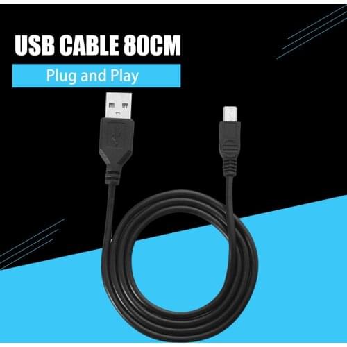 High-Speed 80cm USB 2.0 Male A To Mini B 5-pin Charging Cable For Digital Cameras Hot-swappable USB Data Charger Cable Black