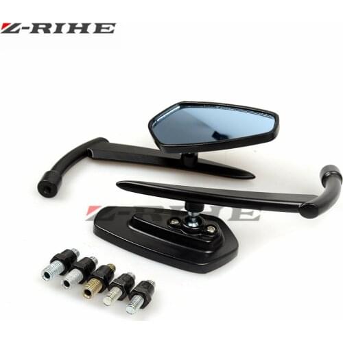 Black Motorcycle Rear View Mirrors Universal Handlebar Side Rearview Mirror for Honda Suzuki Yamaha Kawasaki Scooter
