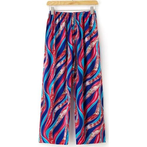 Womens Trousers 2020 Spring Summer Oversized Loose Casual Straight Pants Man-made Cotton Silk Wide Leg Pants Nine Points Pants