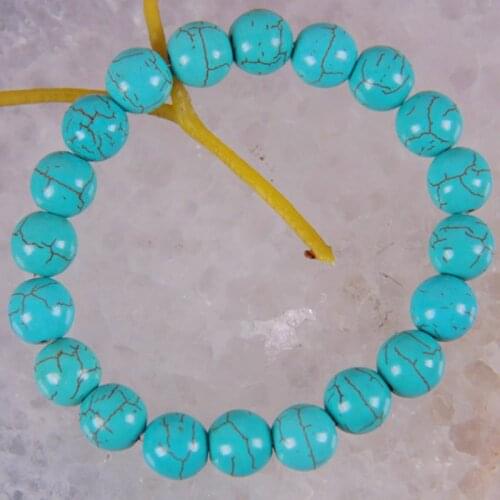 10MM Howlite Round Bead Bracelet Bangle Stretch Jewelry 8 Inch G258