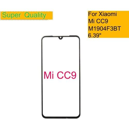 10Pcs/Lot For Xiaomi Mi CC9 Touch Screen Panel Front Outer Glass Lens For Xiaomi CC9 LCD Front Glass Touch screen With OCA Glue