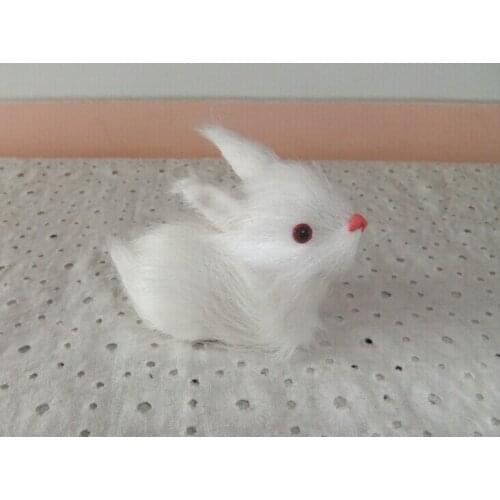 10 pieces a lot mini Simulation rabbit toys polyethylene&furs rabbit models gift about 7x5cm y0116