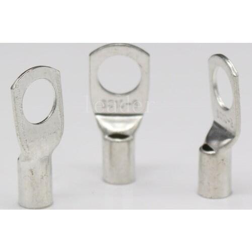 100pcs/Lot SC10-6 10mm2 Battery Starter Cable Lugs Crimp Solder Copper Terminals Eyelets Ring Tube End