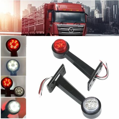 2pcs Trailer Truck Side Mark LED Side Outline Stalk Marker Lights Lamp Trailer Truck Carvan Lamp Waterproof Clearance Car Lights