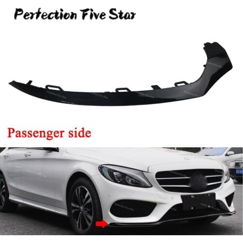 2058852600 2058851474 Black Right Front Bumper Lower Chrome Molding Trim For Mercedes W205 C300 C450 C220 C180 C200 2015-2017