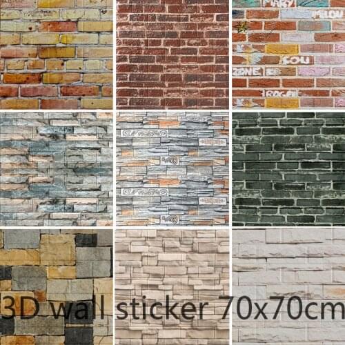 3D Brick Wall Stickers Wallpaper Decor Foam Waterproof Wall Covering Wallpaper For Kids Living Room DIY Background