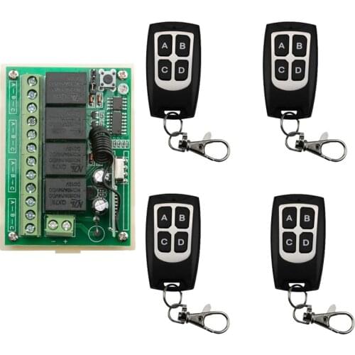 4 Channel DC 12V 4CH RF Wireless Remote Control Switch System 315 MHz 433 MHz Transmitter And Receiver