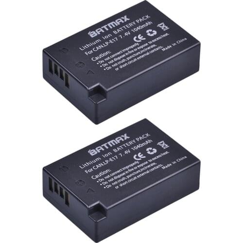 2Pcs LP-E17 LP E17 LPE17 Lion Battery for Canon EOS M3 M5 760D/800D/Kiss 8000D/Rebel T6s 750D/Kiss X8i/Rebel T6i/ M3
