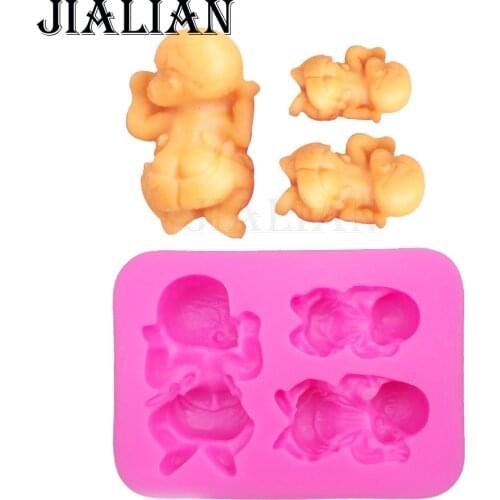 Free shipping cute baby soap mould chocolate cake decorating tools DIY baking fondant silicone mold T0177