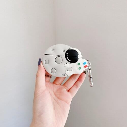 For Airpods Pro Case Funny Pop Cute Spaceman Hold Moon Silicone Cases for Airpods Air Pods Pro Cartoon Astronauts Travel Cover