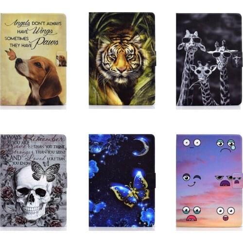 Skull Flower Pattern Leather Slim Folding Case Stand Protector Cover for Samsung Galaxy A7 Lite SM-T220/SM-T225 with Card Slot