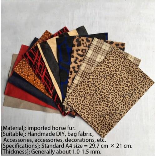 DIY Multicolor Horse Fur Soft Fabric Leopard Print Zebra Pattern Stripe Bags Accessories Genuine Leather Fabric New Wholesale
