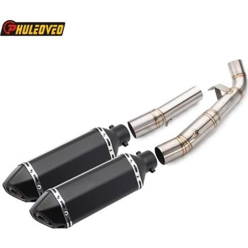 Z1000 2007-2009 Motorcycle Exhaust Muffler Full System Link Pip Carbon Look Dual Muffler Exhaust Middle Pipe for Z1000 07-09 Motorcycle Exhaust Muffler