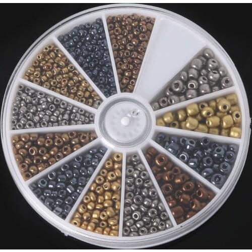 Hot- 600g Multicolor Glass Beads Seed Beads 2mm/3mm/4mm Jewelry Making