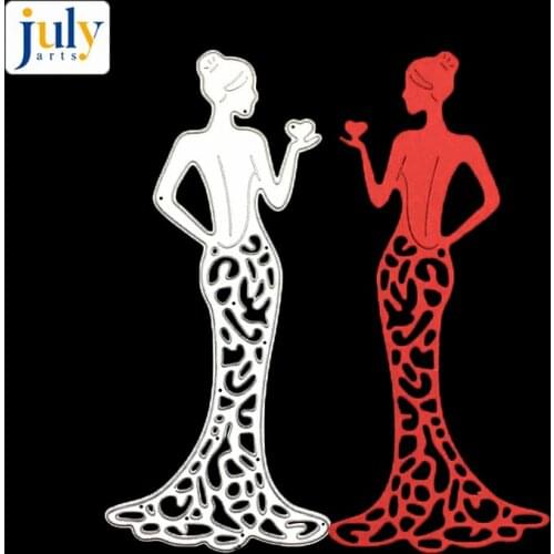 Julyarts Elegant Woman Cutting Dies Stencil Curtain Craft Dies for Scrapbooking Handmake Gift Decorative Craft Dies and Stamps