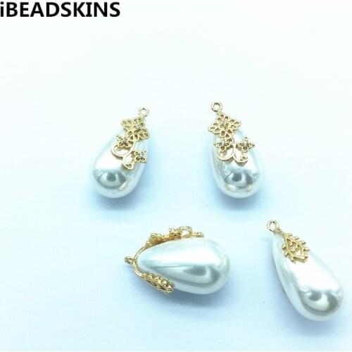 New arrival!33x17mm 20pcs Cubic Zirconia/Imitation pearls Charm for Earrings parts/hand Made Earrings make/ Jewelry Findings DIY