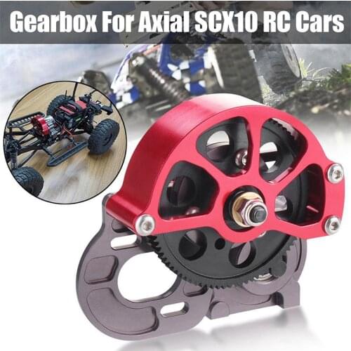 SCX10 Aluminum Transmission Gearbox With Motor Gear And Dust Cover For 1/10 RC Crawler Car Axial SCX10 Metal Upgrade Parts
