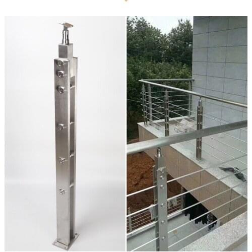 Freeshipping SUS 304# 38"(950mm) Floor Mount Newel Post for Hole Size 12mm tube Stairs