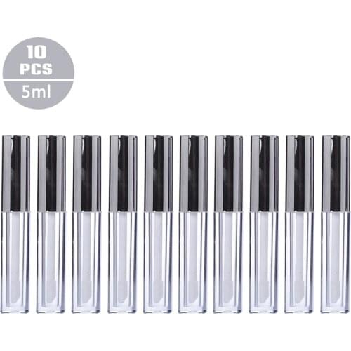 10pcs Empty Lip Gloss Tubes Transparent Lip Gloss Tubes Lip Balm Jars Lip Glaze Tube Packaging Material DIY Makeup Tools