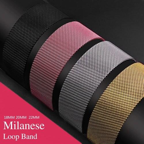 18mm 20mm 22mm Milanese Loop Magnetic Wrist Strap Band for Samsung Galaxy Watch3 41mm 45mm Stainless Steel Bracelet