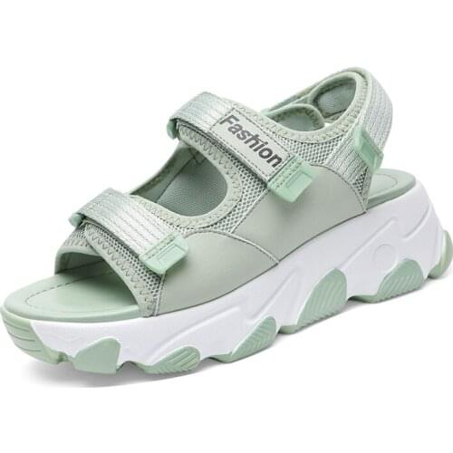 Open Toe Platform Sandals, Velcro Solid Color Shoes, WomenS Platform WomenS Shoes