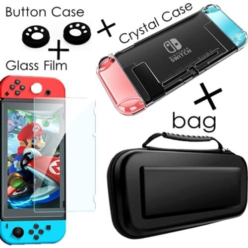 Detachable Crystal PC Transparent Case For Nintendo Nintend Switch NS Case Set Hard Clear Back Cover Shell Coque Ultra Thin Bag