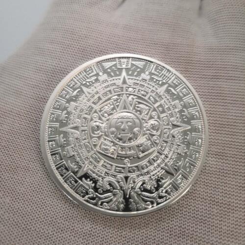The Maya Silver Plated Coin Mexico Mayan Prophecy Calendar Souvenir Coins Collectible Gifts Drop Shipping