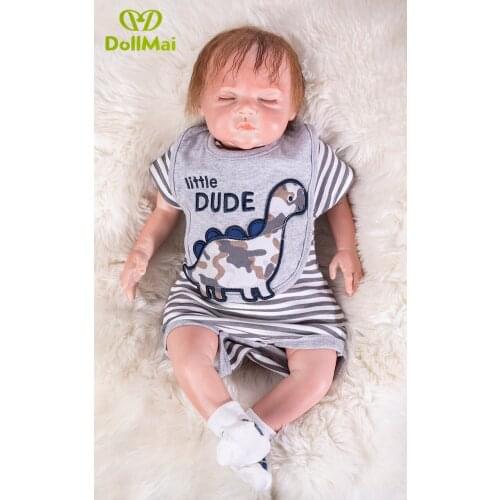 50cm Silicone Vinyl Reborn Baby Doll Toys Lifelike Soft Cloth 20" Newborn babies Doll Reborn Birthday Gift Girls Brinquedos