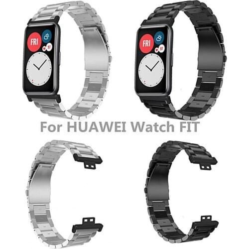 Replacement Double Buckle Stainless Steel Watch Strap Wristband for HUAWEI FIT