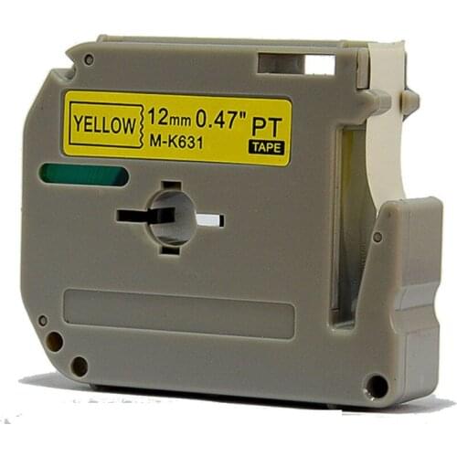 Compatible P-touch label tape M-K631 MK-631 mk631 Black on Yellow M tape for PT100, PT110, PT printer