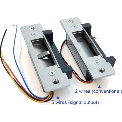 DC12V Surface Mounted Electric Strike Signal Out ANSI Lock Fail Secure Fail Safe Adjustable For Access Control Wood Metal Door