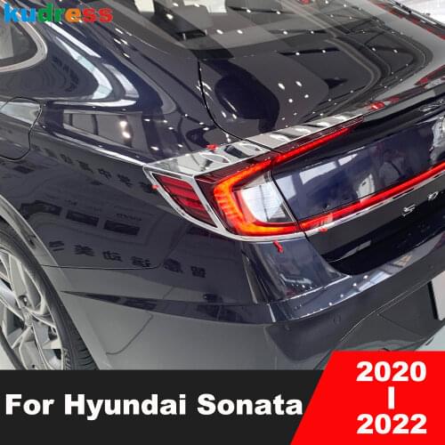 For Hyundai Sonata 2020 2021 ABS Carbon Fiber Car Rear Light Cover Trim Taillight Tail lamp Frame Bezel Exterior Accessories