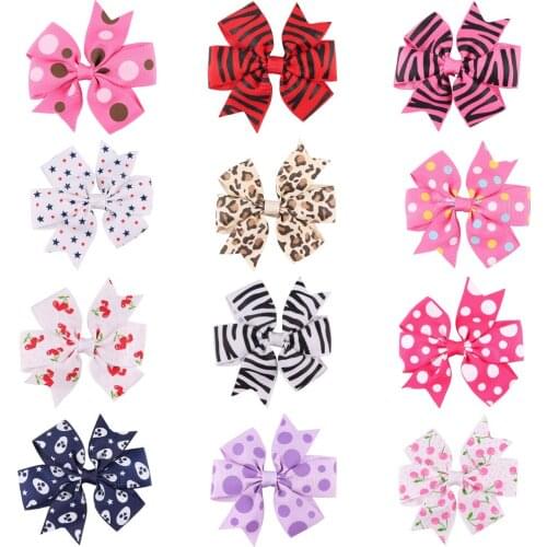 10PCS Girls Grosgrain Cheerleader Bows Alligator Hair Clips Kids Hairbows Hair Pins Headdress Handmade Hair accessories